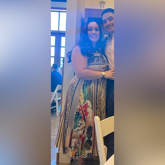 Made in India- eisha desion-? MultiColor sleeveless pleated- size 18W - Picture 2 of 11